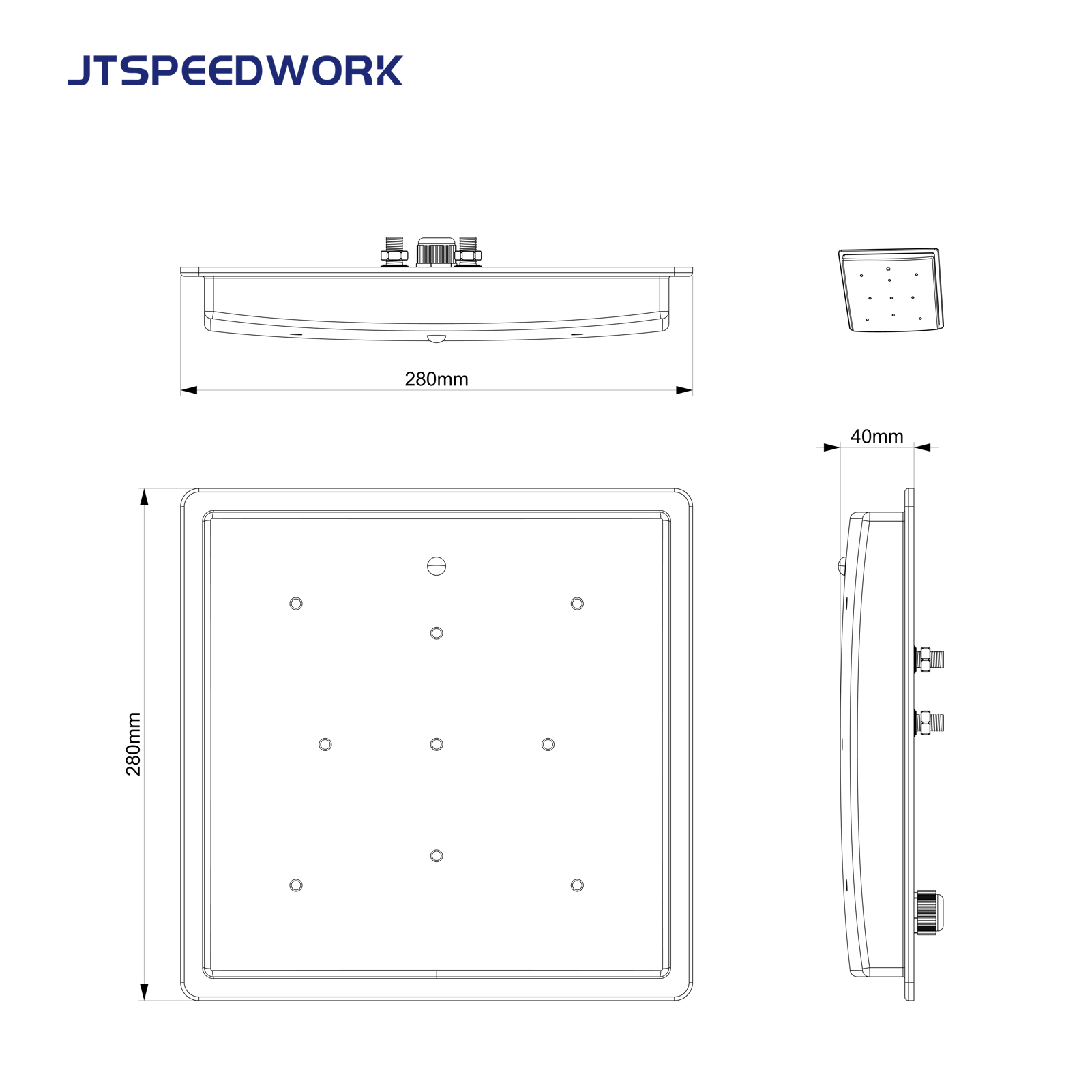 JT-8280A 0–6 m UHF RFID-leser for mellomdistanse 860–960 MHz