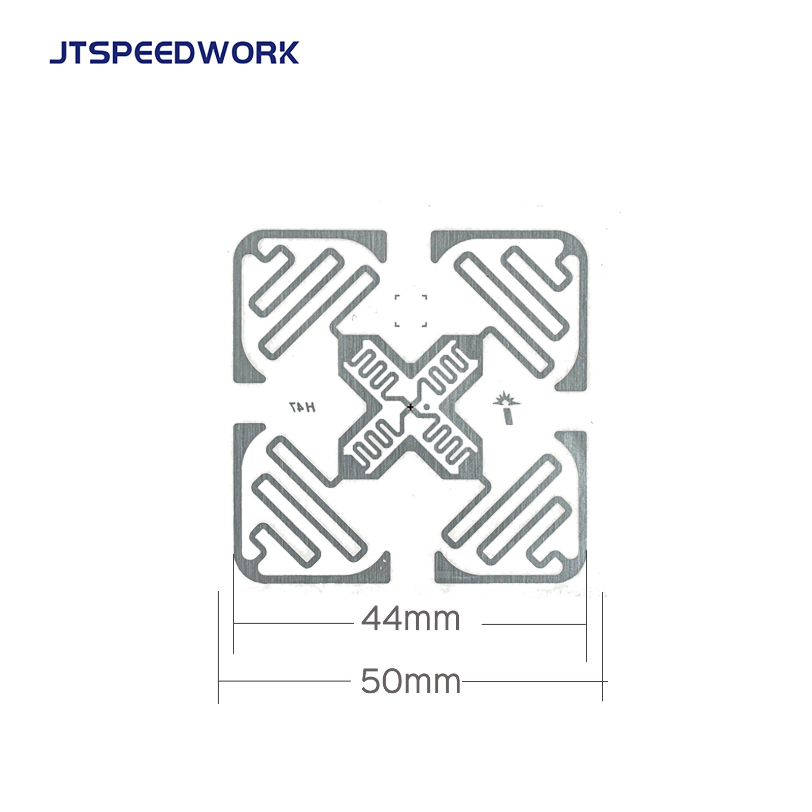 JT-IH47 50*50 mm UHF RFID 860-960MHz UCODE 9 Klistremerkeetikett