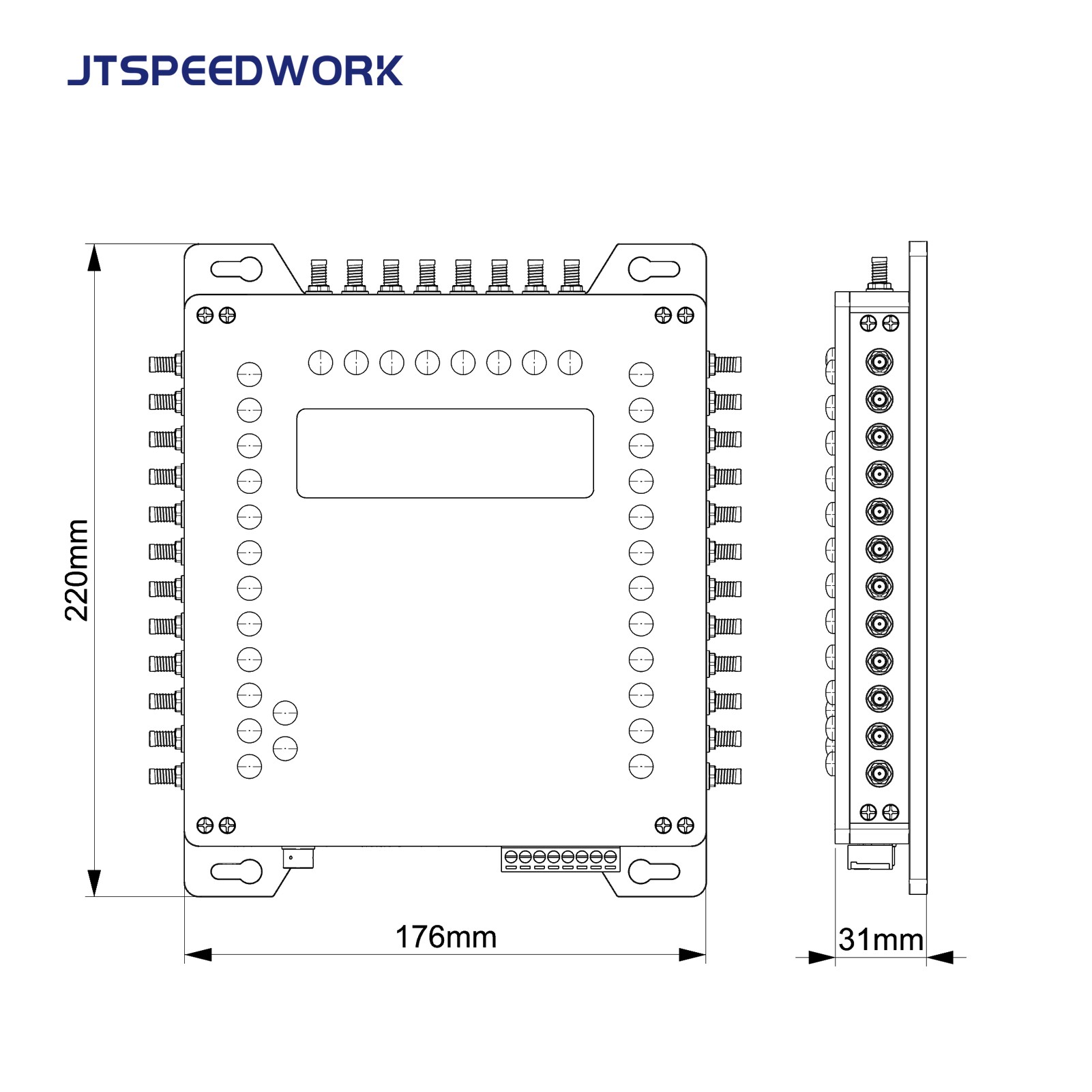 JT-932 32-porters UHF RFID-leser med fast tilkobling Impinj R2000 høy følsomhet ISO18000-6C