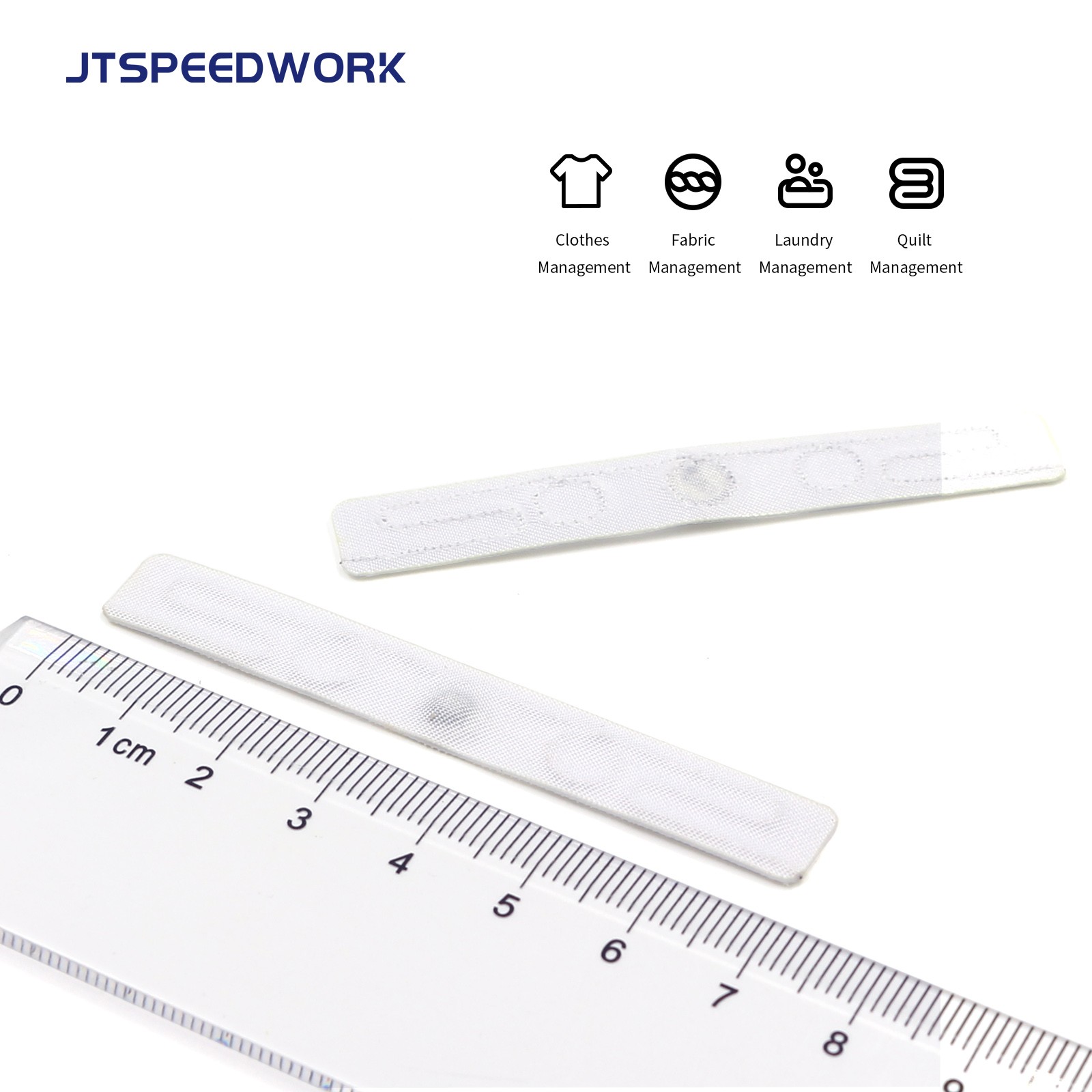 JT-F7010 70 * 10 mm 860-960 MHz UHF stoffvask tekstilvaskbar RFID-brikke