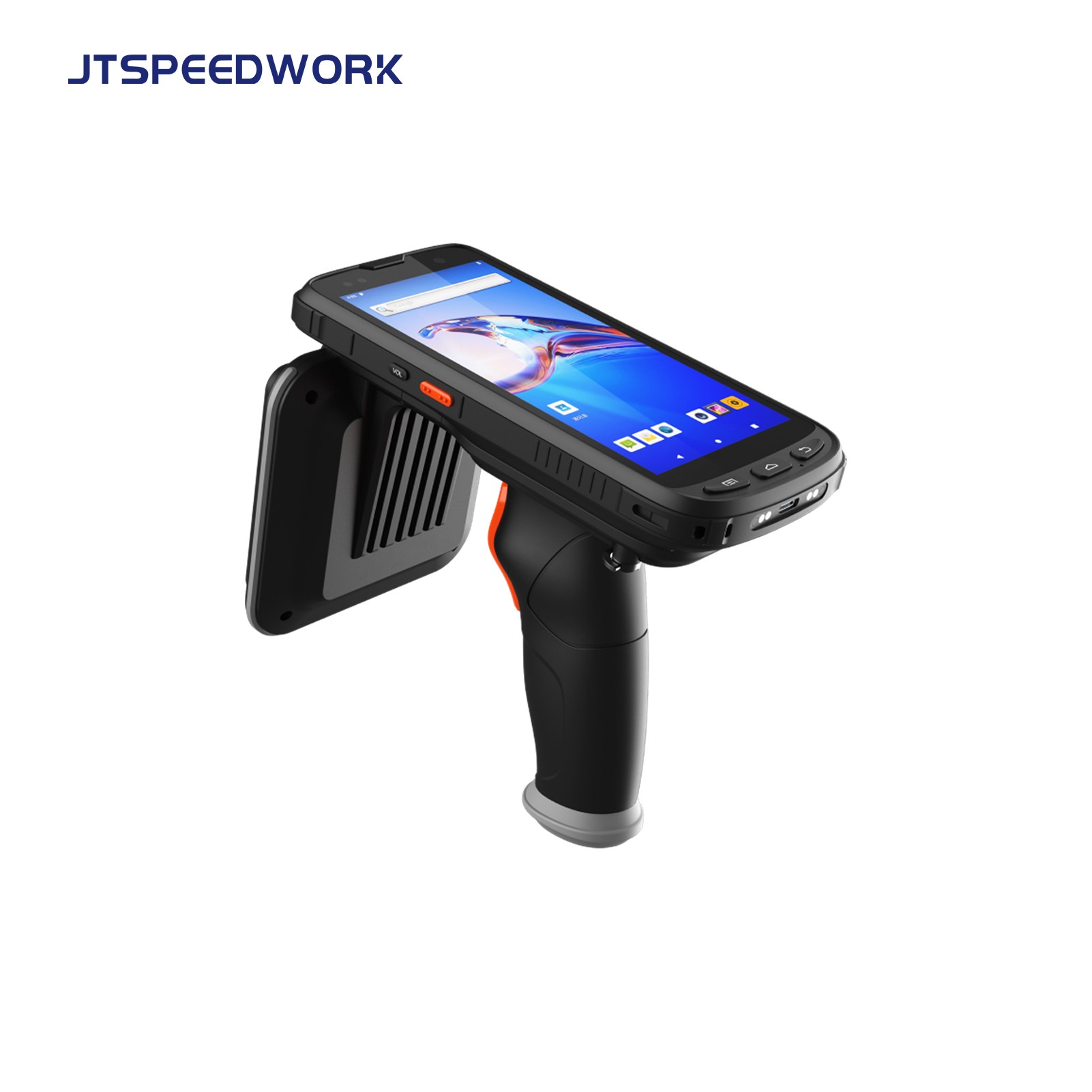 JT-973 Android 10.0 UHF RFID håndholdt leser lang rekkevidde Impinj E710 IP65 NFC 2D strekkodeskanner