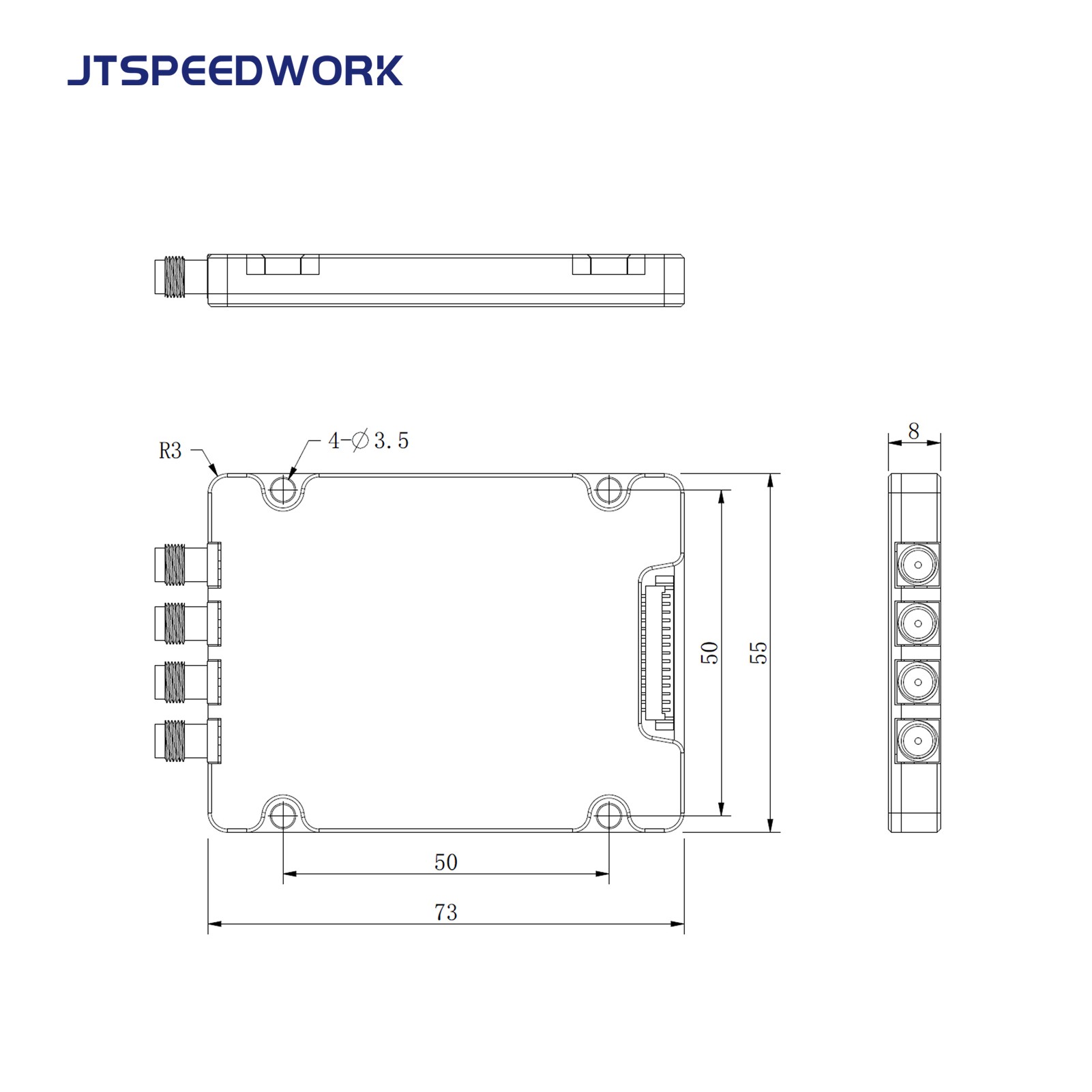 JT-2540 TM200 UHF RFID 4-portsmodul 860–960 MHz TTL